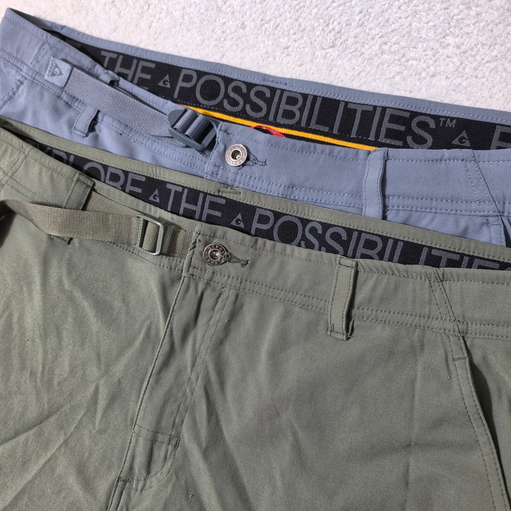 2 Pack! Gerry Venture Shorts Mens 38/10 Blue Green Stretch Hiking Outdoor